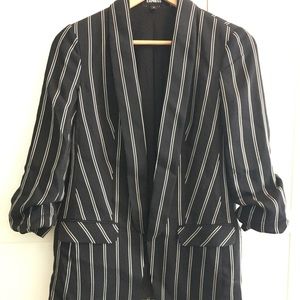 Express Black White Stripes Long Blazer. S.